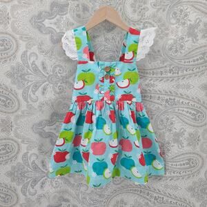 Eleanor Rose Back to School top Size 7-8 kids kidcore‎ whimsy apple print resort